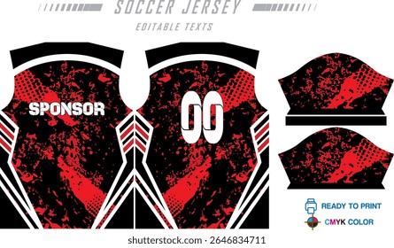 Modern ready-to-print jersey design with dynamic lines and vibrant colors. Perfect for football, basketball, cycling, or sportswear. High-quality, customizable vector file for instant printing.