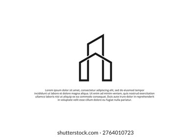 Modern Real Estate and Architecture Line Art Icon