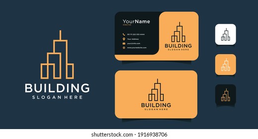 Modern Real Estate Architecture Logo Design With Business Card Template. Good For Building, Construction, Icon, Identity, Brand, And Business Company