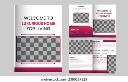 Modern real estate bi-fold brochure template.