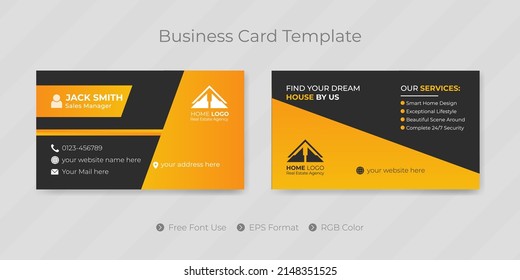 Modern Real estate business card design or company visiting name card template