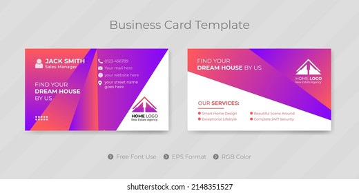 Modern Real estate business card design or company visiting name card template