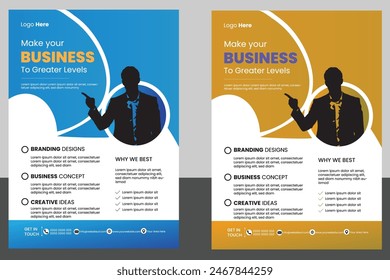 Modern Real Estate Business Flyer Design, Two Color, Vector Template, A4 Size, Gradient Color, Shape Layout, business Flyer Design with colorful background 