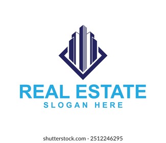 Modern real estate business logo design, roof and house logo icon, vector illustration, construction architecture building, estate, apartment, realtor, property, commercial, residential, corporate