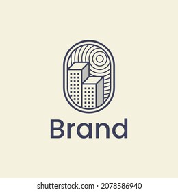 Modern Real Estate Company Line Logo. Building, Construction Working Industry Logo Concept Icon. Residential Contractor, General Contractor.	