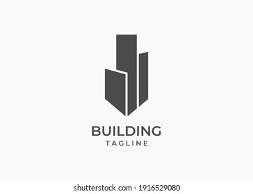 Modern Real Estate Company Logo Design. Building, Construction Working Industry Logo Concept Icon. Residential Contractor, General Contractor And Commercial Office Property Business Logos.
