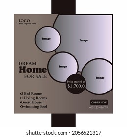Modern real estate editable Social media banner. Suitable for social media post and web ads. social media post design
