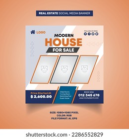 Modern real estate Facebook and Instagram post social media post design 