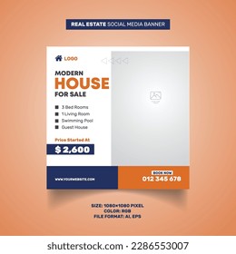 Modern real estate Facebook and Instagram post social media post design 