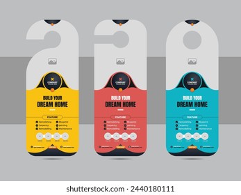 Modern real estate flyer design layout or home repair door hanger design template vector layout