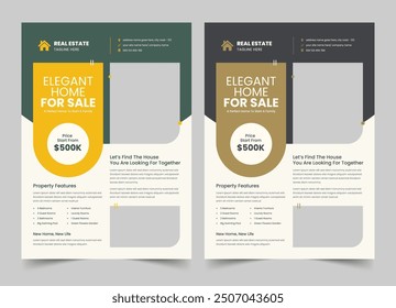 Modern real estate flyer design or elegant home for sale Flyer design template