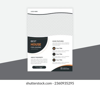 Modern real estate flyer template design, property sale flyer design