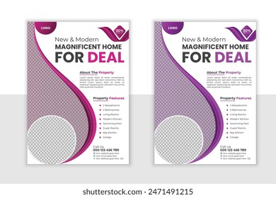 Modern Real Estate Flyer Template, Vector Design, property sale flyer design, Corporate Real Estate Template, Modern home for sale real estate flyer template bundle, 
