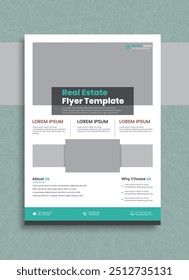 Modern real estate flyer template, Business flyer layout
