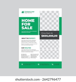 Modern Real Estate Flyer Template Home for Sale Six Hundred Thousand Dollars