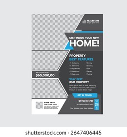 Moderna Plantilla de Flyer de Bienes Raíces para la Venta de Casa