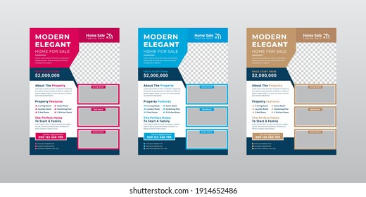 Modern Real Estate Home Sale Flyer Template Design