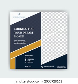 Modern real estate  home sale property social media post template design