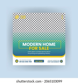 Modern real estate home for sale social media post design