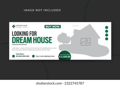 Modern real estate home for sale social media timeline cover or web banner template svg