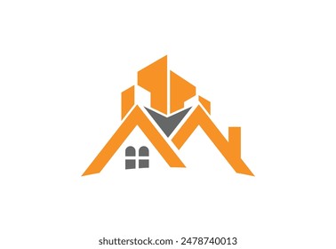 Modern Real Estate House logo design. Construction Architecture Building Logo Design, Vector illustration