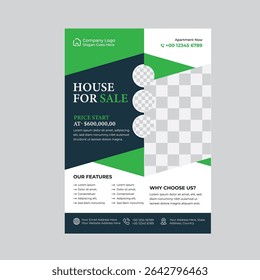 Modern Real Estate House for Sale Flyer Template Design Six Hundred Thousand Dollars