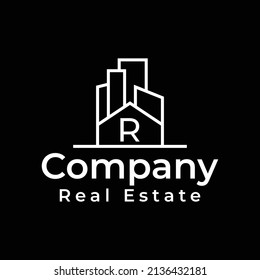modern real estate with initial logo design