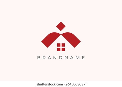 Modern real estate Japanese  home logo template with Building Apartment and house Premium luxury logotype design. Japanese home logo design vector template.