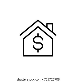 Modern real estate line icon. Premium pictogram isolated on a white background. Vector illustration. Stroke high quality symbol. Real estate icon in modern line style.