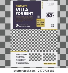 Modern Real Estate listing Flyer Template Design, Corporate Colorful Real Estate vector Template, Print Ready Template