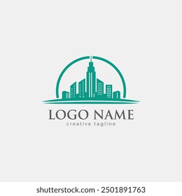 Modern real estate logo, building, roof, construction, real, estate, flat fully editable vector template