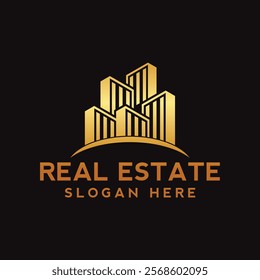 Modern real estate logo, building, roof, construction, real, estate, flat fully editable vector template, real estate corporate logo. Home logo vector template. Corporate real estate logo