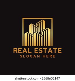 Modern real estate logo, building, roof, construction, real, estate, flat fully editable vector template, real estate corporate logo. Home logo vector template. Corporate real estate logo