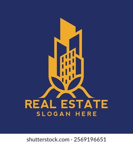 Modern real estate logo, building, roof, construction, real, estate, flat fully editable vector template, real estate corporate logo. Home logo vector template. Corporate real estate logo