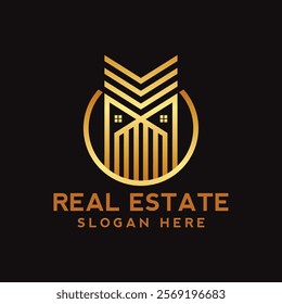 Modern real estate logo, building, roof, construction, real, estate, flat fully editable vector template, real estate corporate logo. Home logo vector template. Corporate real estate logo