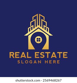 Modern real estate logo, building, roof, construction, real, estate, flat fully editable vector template, real estate corporate logo. Home logo vector template. Corporate real estate logo