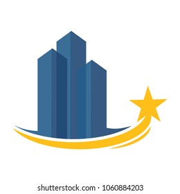 modern real estate logo combinations with stars