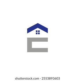 Modern Real Estate Logo Design Featuring House and Letter E