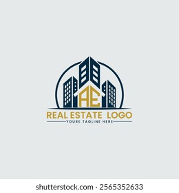 Modern Real Estate Logo Design with Abstract Buildings