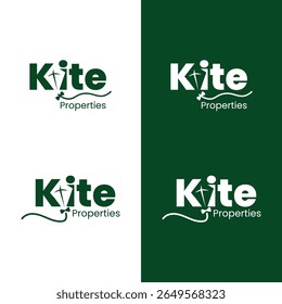 Modern Real Estate Logo Design – Abstract Kite Properties Branding Concept for Property Business