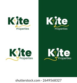 Modern Real Estate Logo Design – Abstract Kite Properties Branding Concept for Property Business