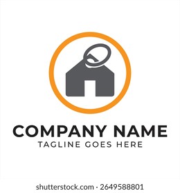 Design de logotipo imobiliário moderno com chave e ícone de casa dentro do círculo para a identidade de marca da empresa e visuais criativos