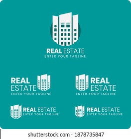 Modern real estate logo with flat shape