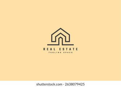 modern real estate logo with geometric arcs vector 