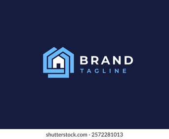Modern Real Estate Logo icon. Abstract Geometric House Design.