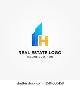 Modern Real Estate Logo With Initial Letter H for your business. Vector Illustration Symbol of Real Estate