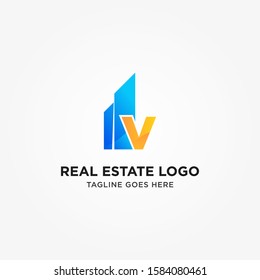 Modern Real Estate Logo Initial Letter Stock Vector (Royalty Free ...