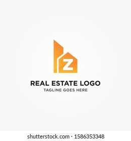 Modern Real Estate Logo With Initial Letter Z for your business. Vector Illustration Symbol of Real Estate