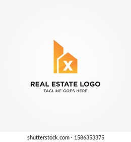 Modern Real Estate Logo With Initial Letter X for your business. Vector Illustration Symbol of Real Estate