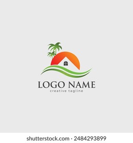 Modern Real estate logo, Islan logo template